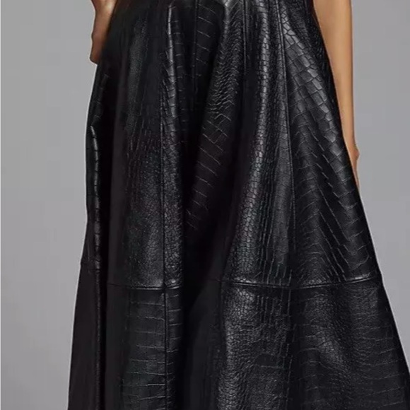 NWT Anthropologie Avec Les Filles Faux Leather Croc Embossed Midi Dress - Picture 3 of 7